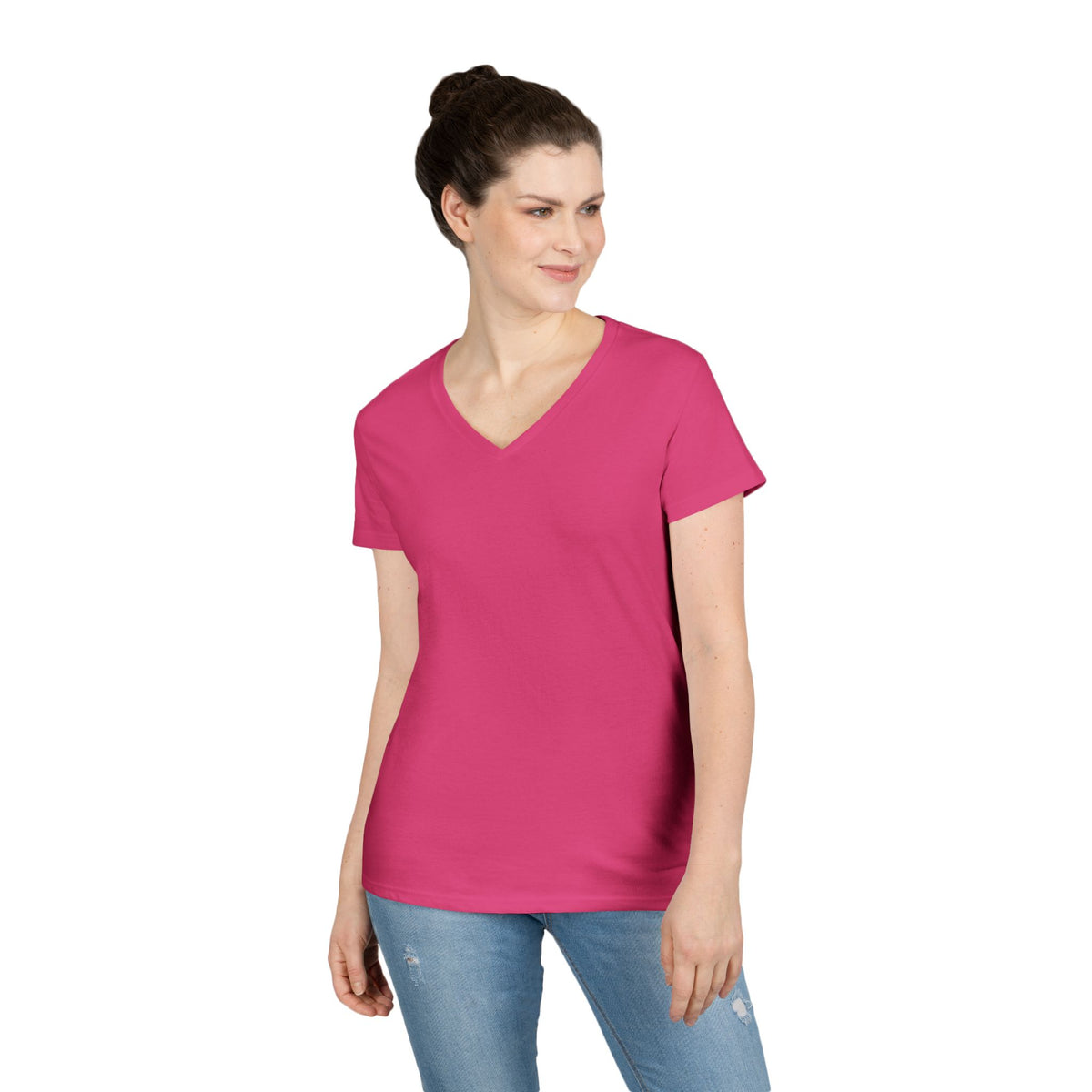Flat Lander Ladies' V-Neck T-Shirt, Casual Tee.