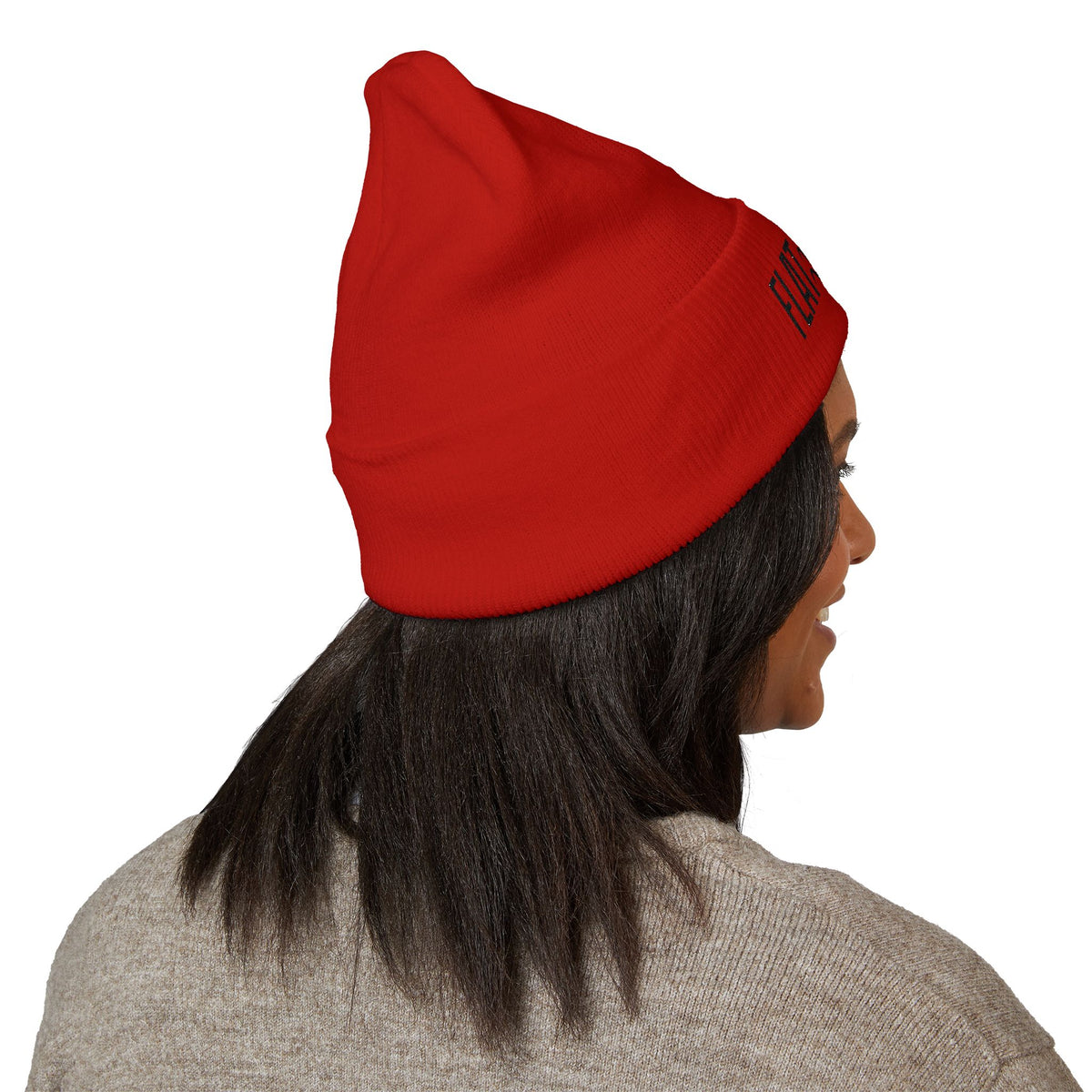 Flatlander Embroidered Beanie - Cozy Winter Wear, Perfect for Outdoor Activities.