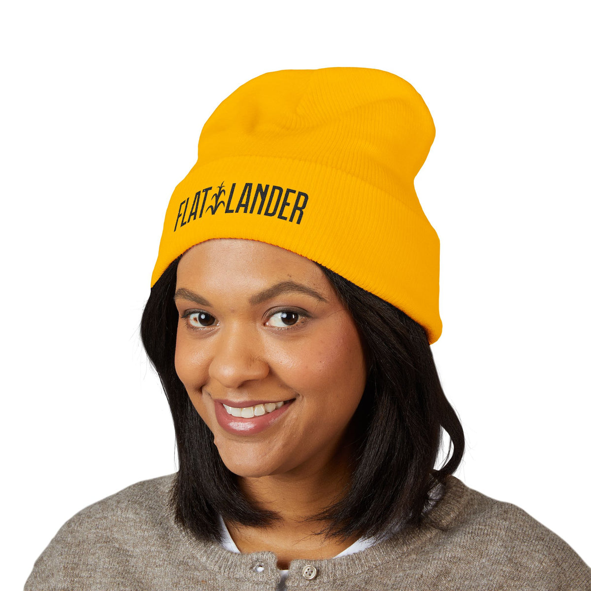 Flatlander Embroidered Beanie - Cozy Winter Wear, Perfect for Outdoor Activities.