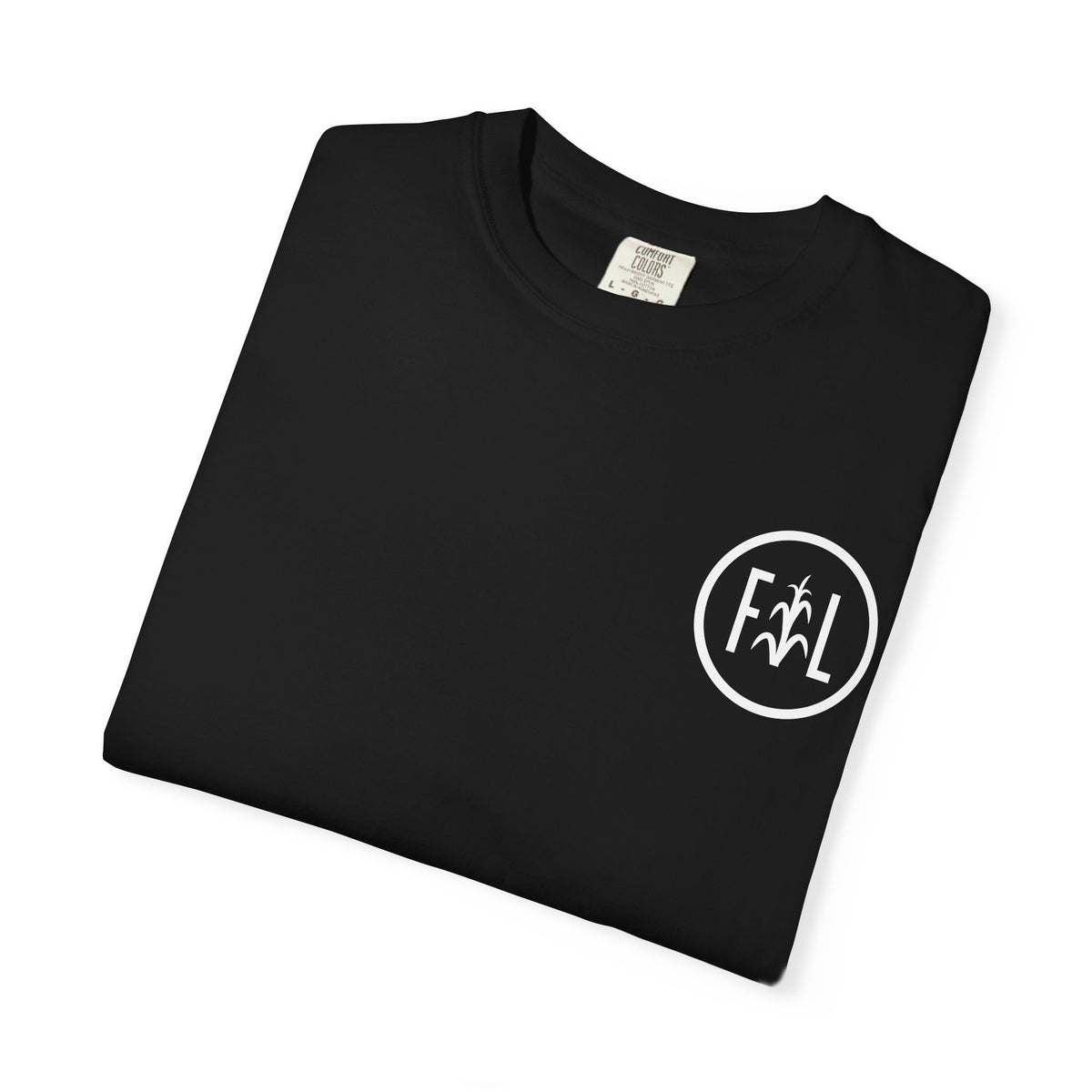 Flatlander Unisex Garment-Dyed T-shirt White Flatlander Logo- Comfort Colors