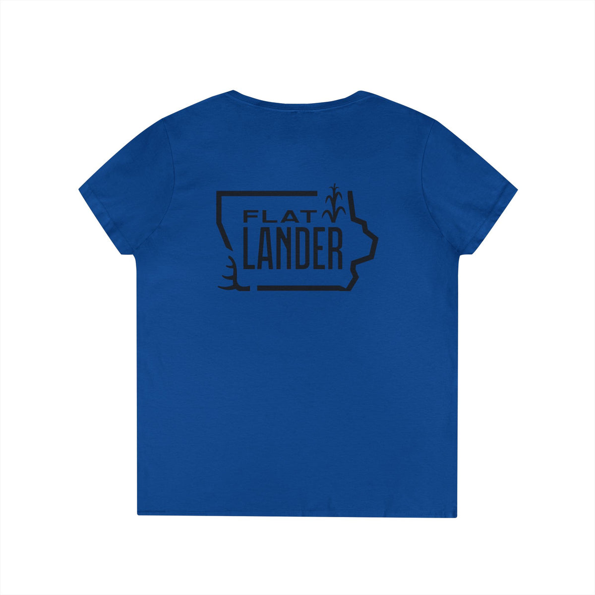 Flat Lander Ladies' V-Neck T-Shirt, Casual Tee.