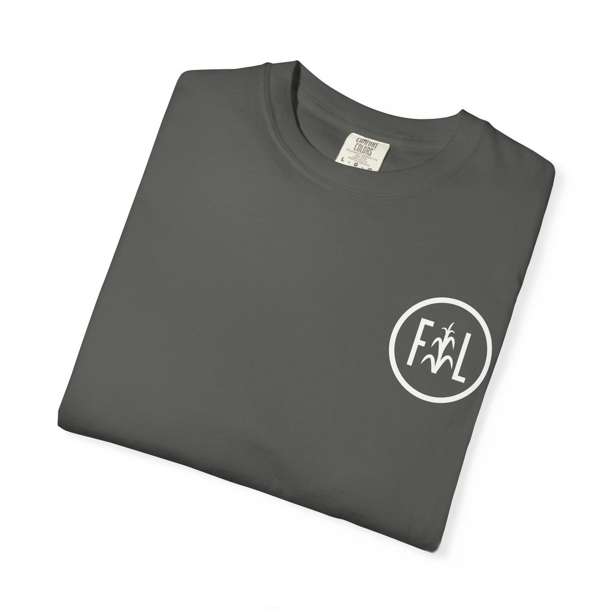 Flatlander Unisex Garment-Dyed T-shirt White Flatlander Logo- Comfort Colors