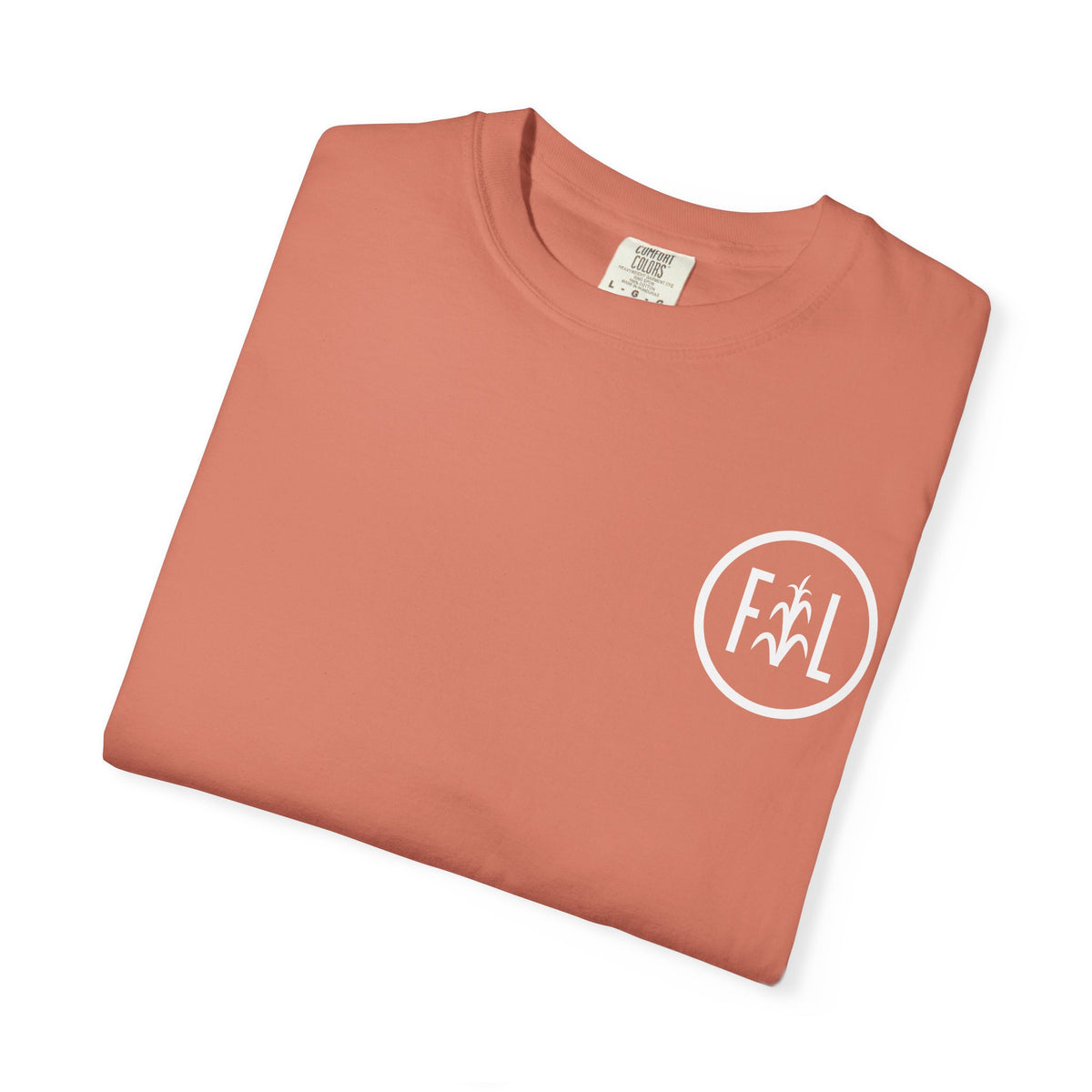 Flatlander Unisex Garment-Dyed T-shirt White Flatlander Logo- Comfort Colors