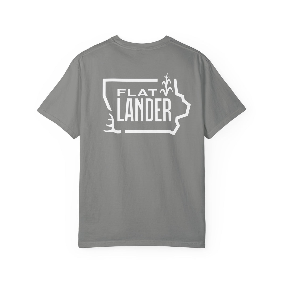 Flatlander Unisex Garment-Dyed T-shirt White Flatlander Logo- Comfort Colors
