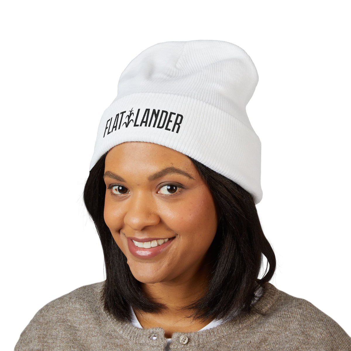 Flatlander Embroidered Beanie - Cozy Winter Wear, Perfect for Outdoor Activities.