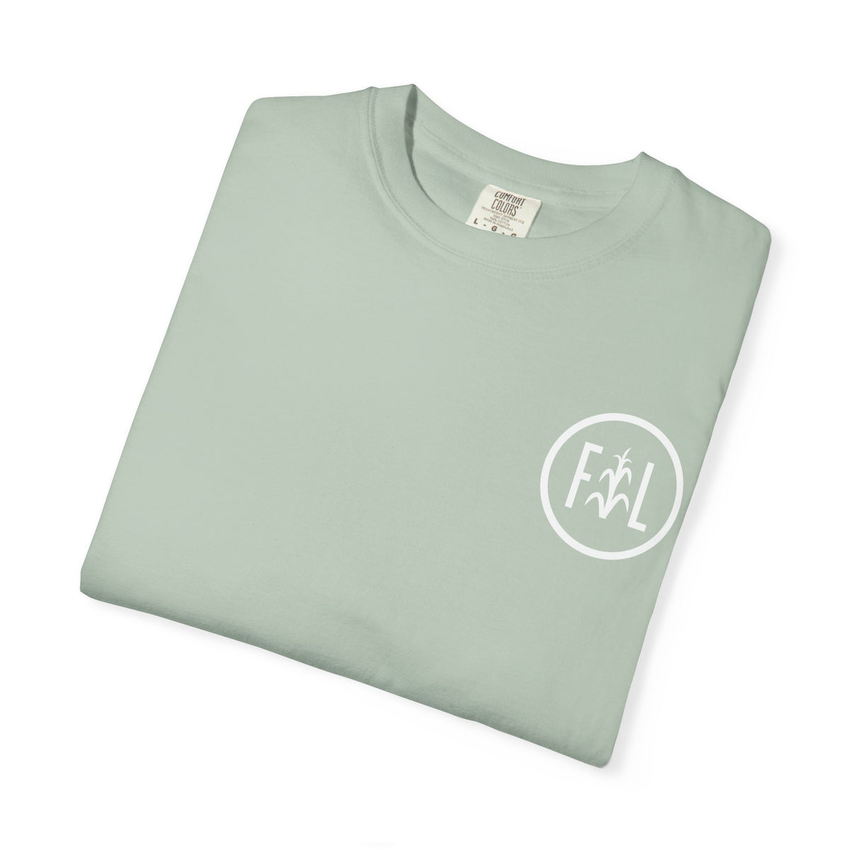Flatlander Unisex Garment-Dyed T-shirt White Flatlander Logo- Comfort Colors