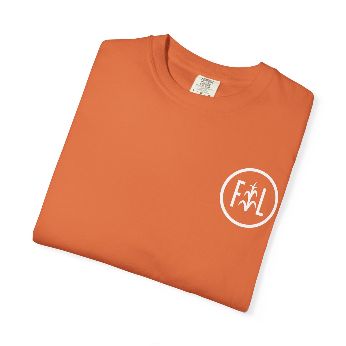 Flatlander Unisex Garment-Dyed T-shirt White Flatlander Logo- Comfort Colors