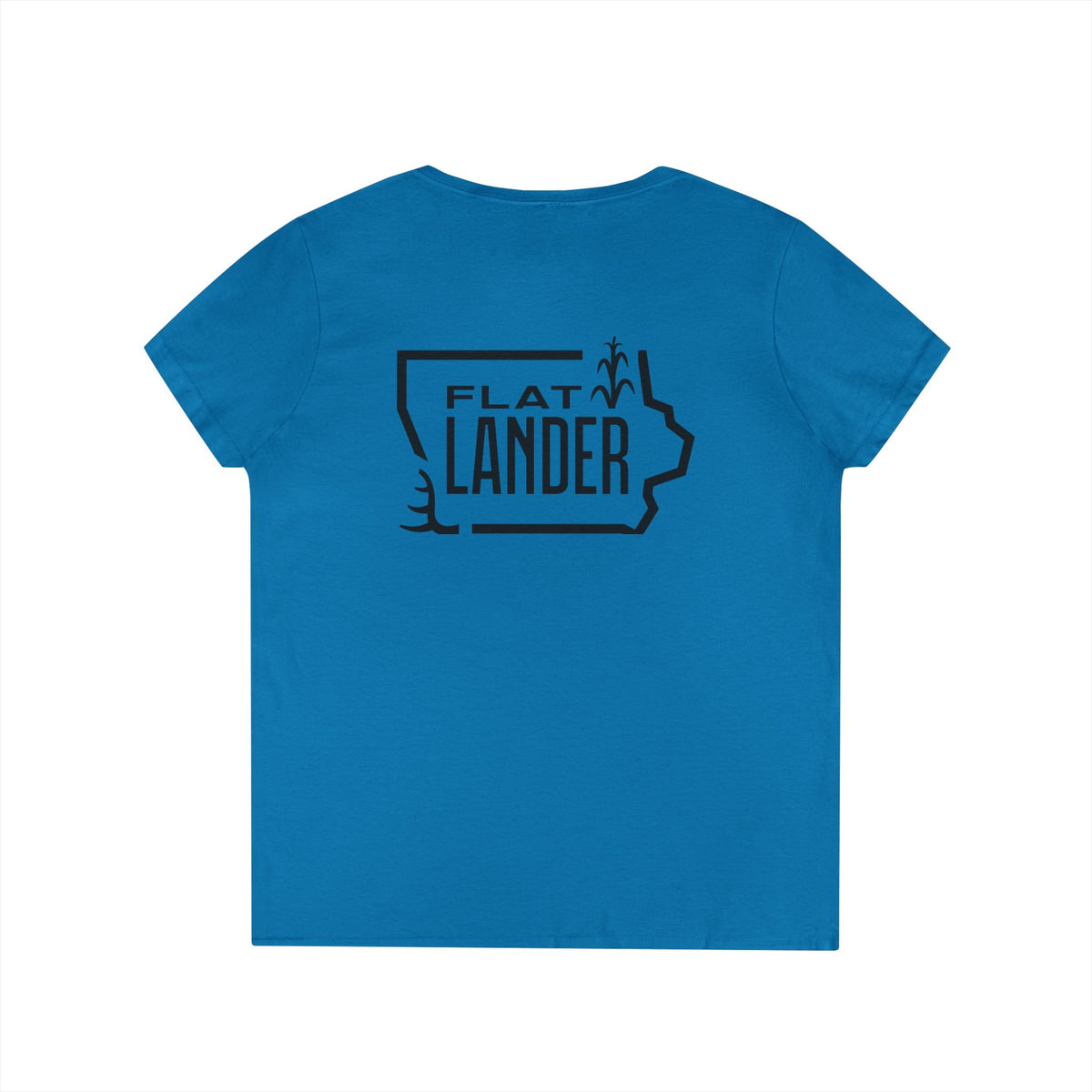Flat Lander Ladies' V-Neck T-Shirt, Casual Tee.