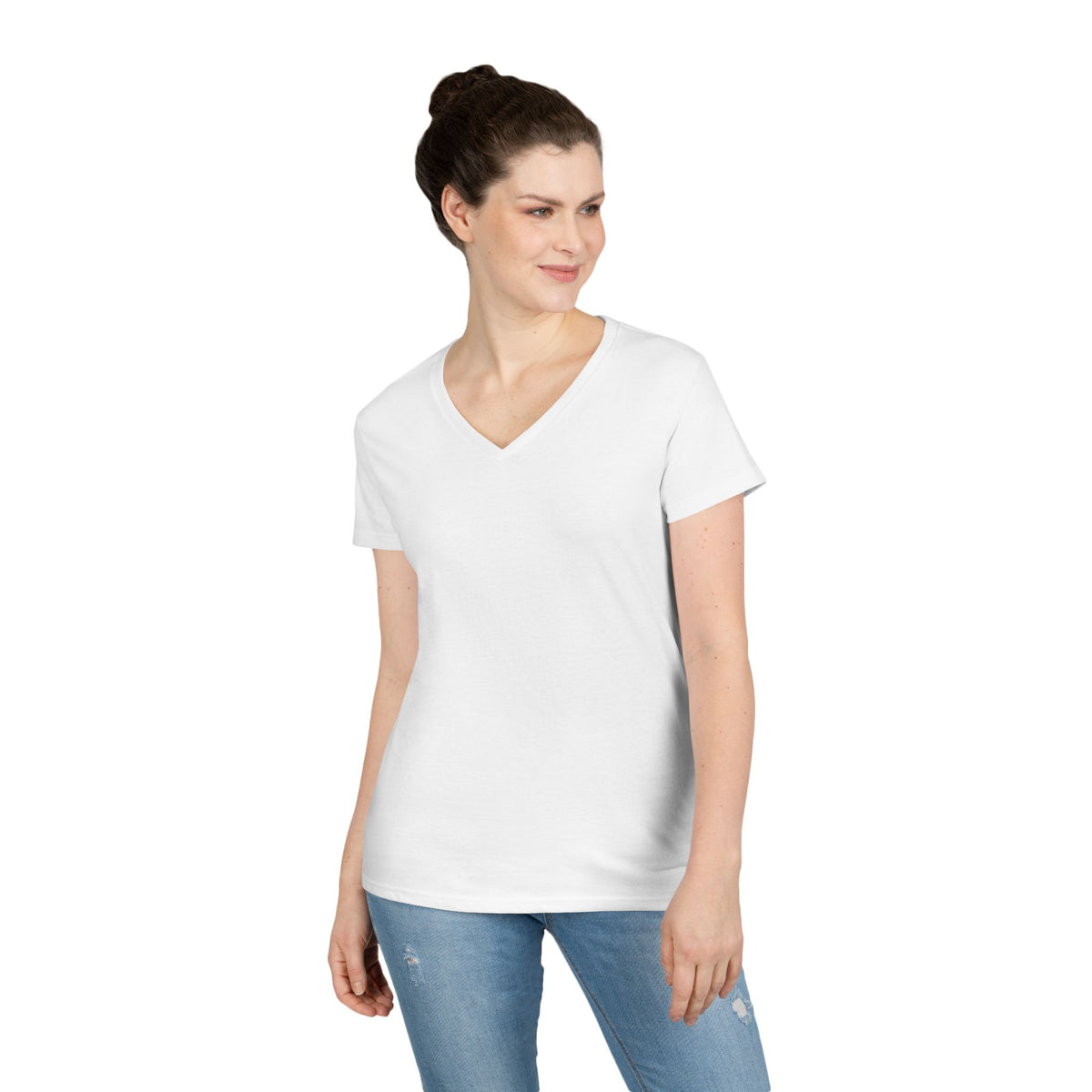 Flat Lander Ladies' V-Neck T-Shirt, Casual Tee.
