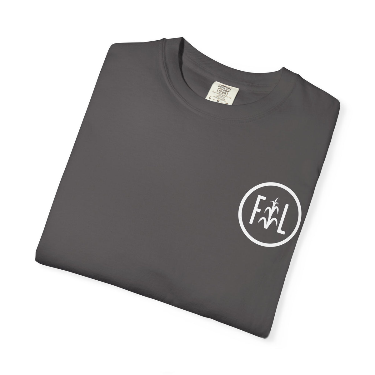 Flatlander Unisex Garment-Dyed T-shirt White Flatlander Logo- Comfort Colors