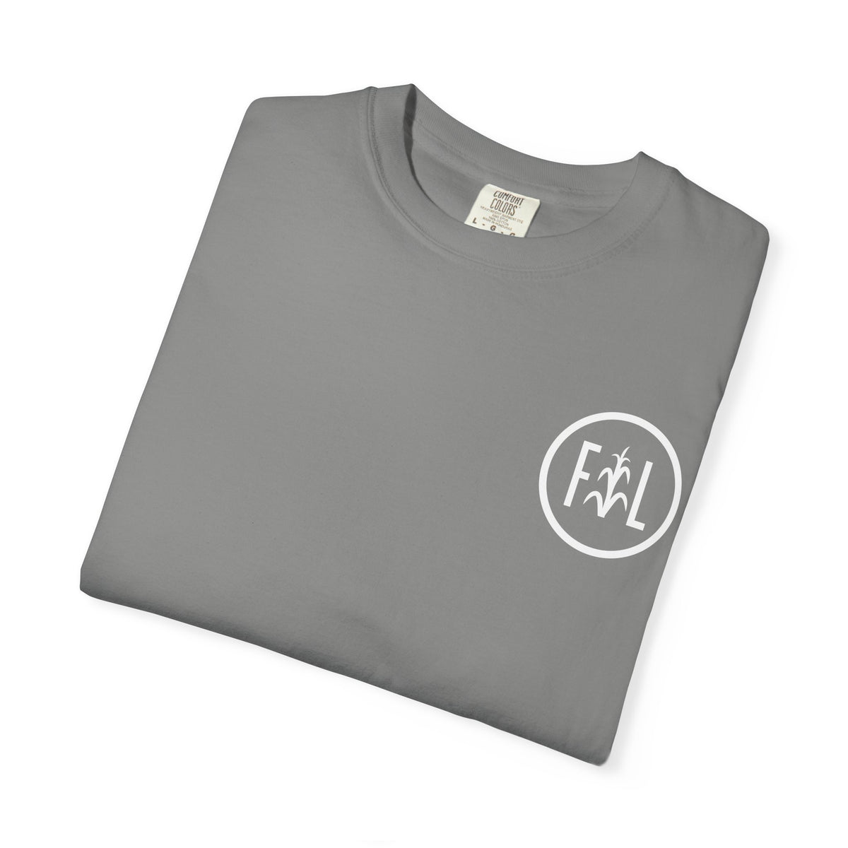 Flatlander Unisex Garment-Dyed T-shirt White Flatlander Logo- Comfort Colors