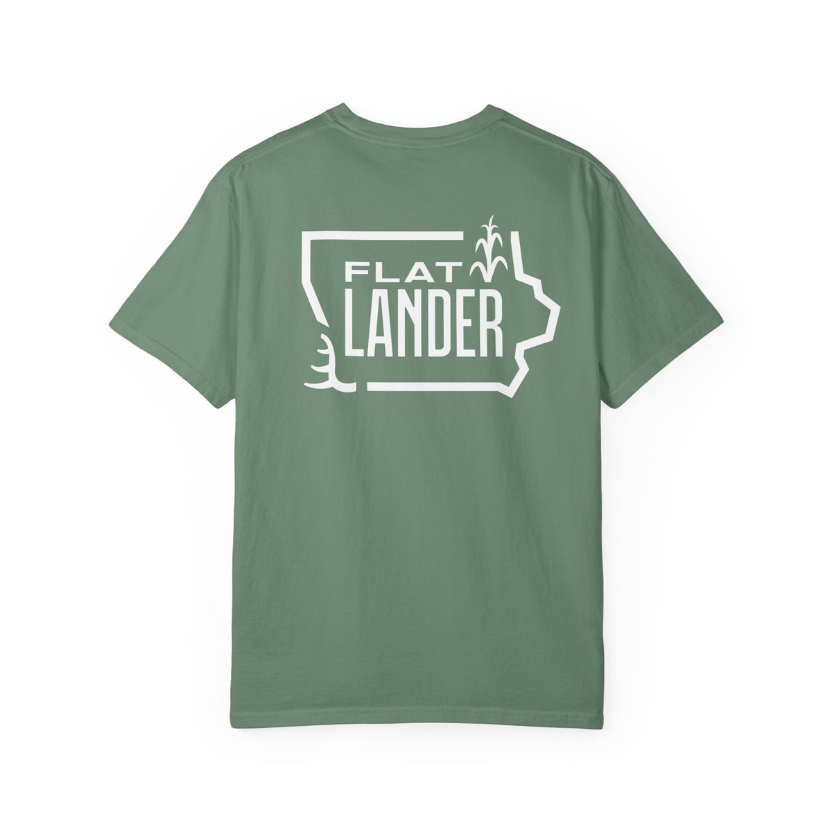 Flatlander Unisex Garment-Dyed T-shirt White Flatlander Logo- Comfort Colors