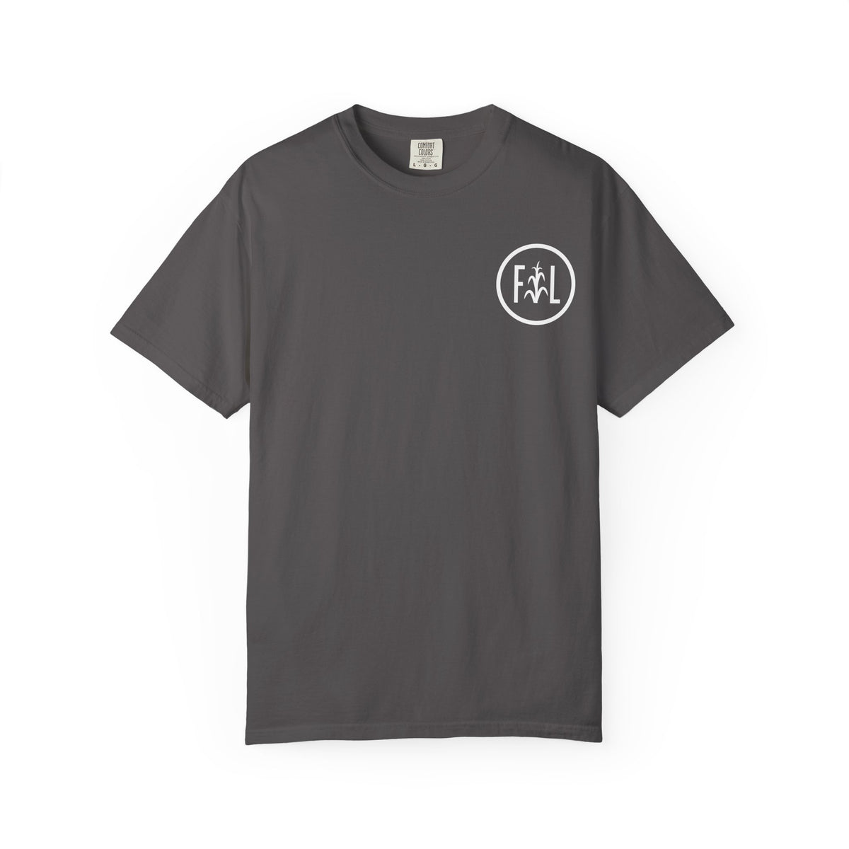 Flatlander Unisex Garment-Dyed T-shirt White Flatlander Logo- Comfort Colors