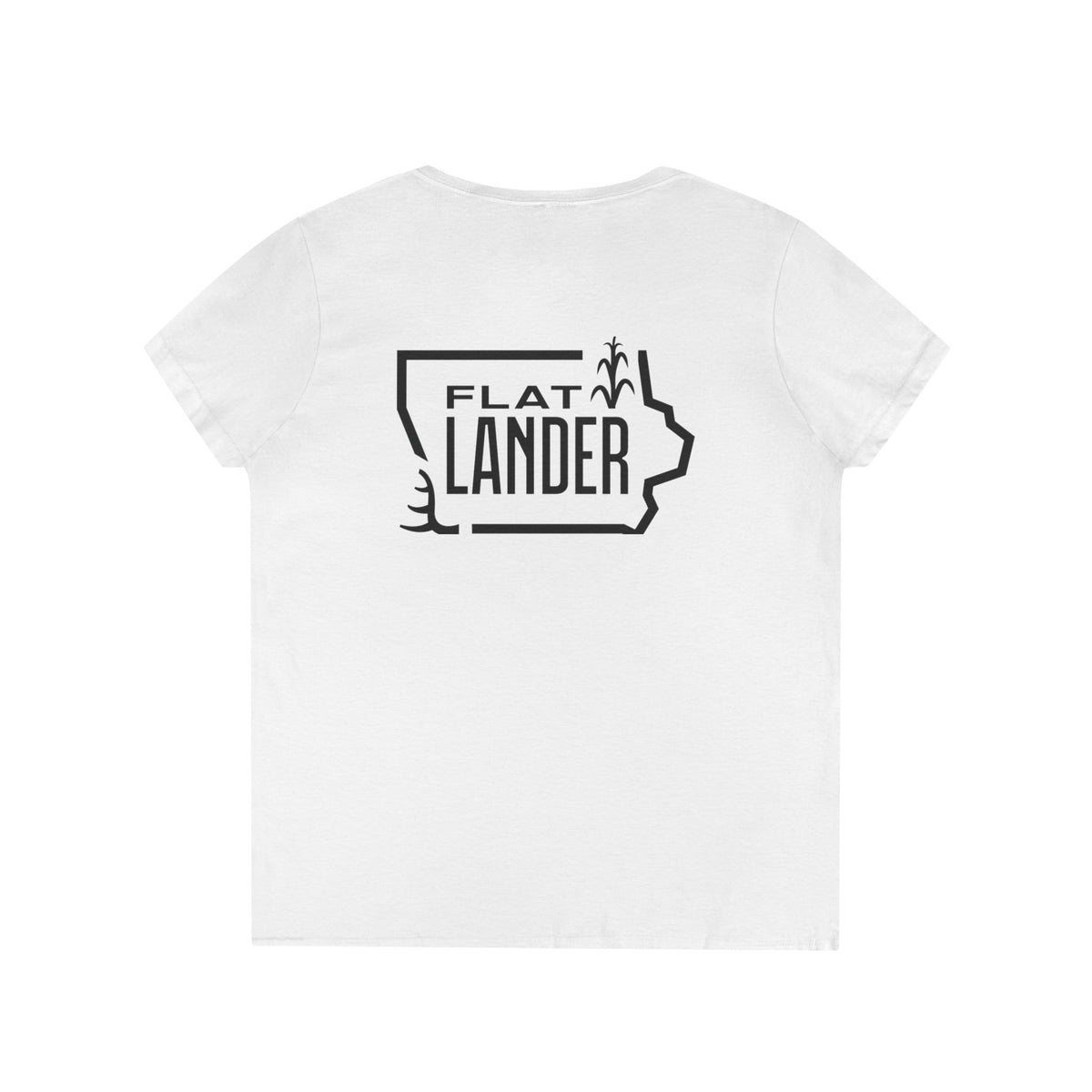 Flat Lander Ladies' V-Neck T-Shirt, Casual Tee.