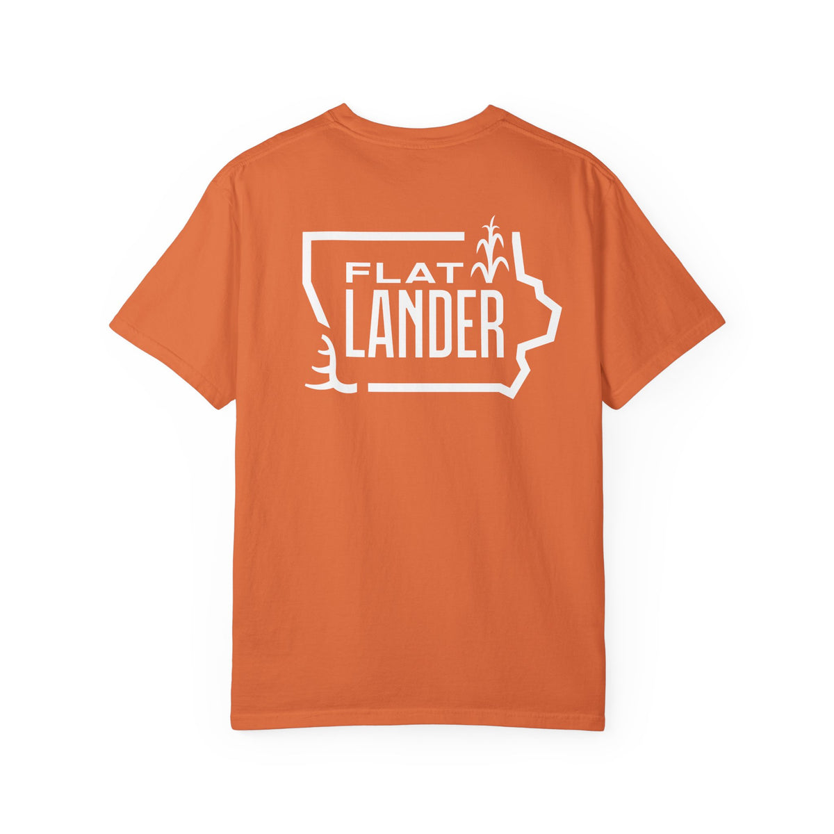 Flatlander Unisex Garment-Dyed T-shirt White Flatlander Logo- Comfort Colors