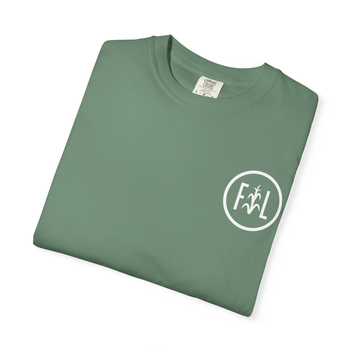 Flatlander Unisex Garment-Dyed T-shirt White Flatlander Logo- Comfort Colors
