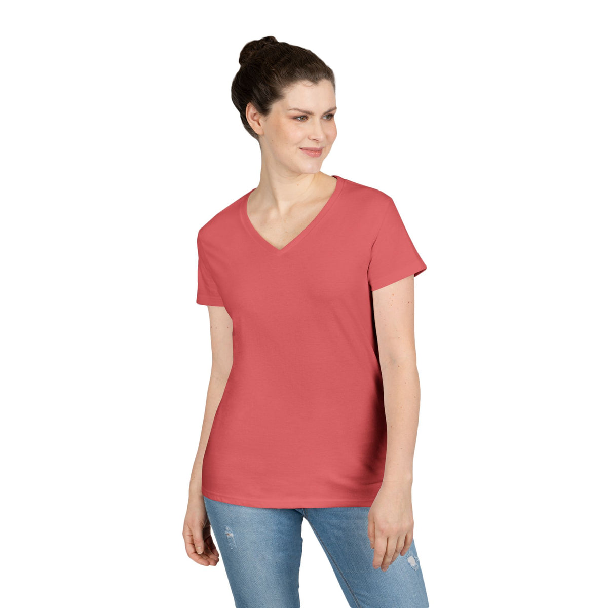 Flat Lander Ladies' V-Neck T-Shirt, Casual Tee.