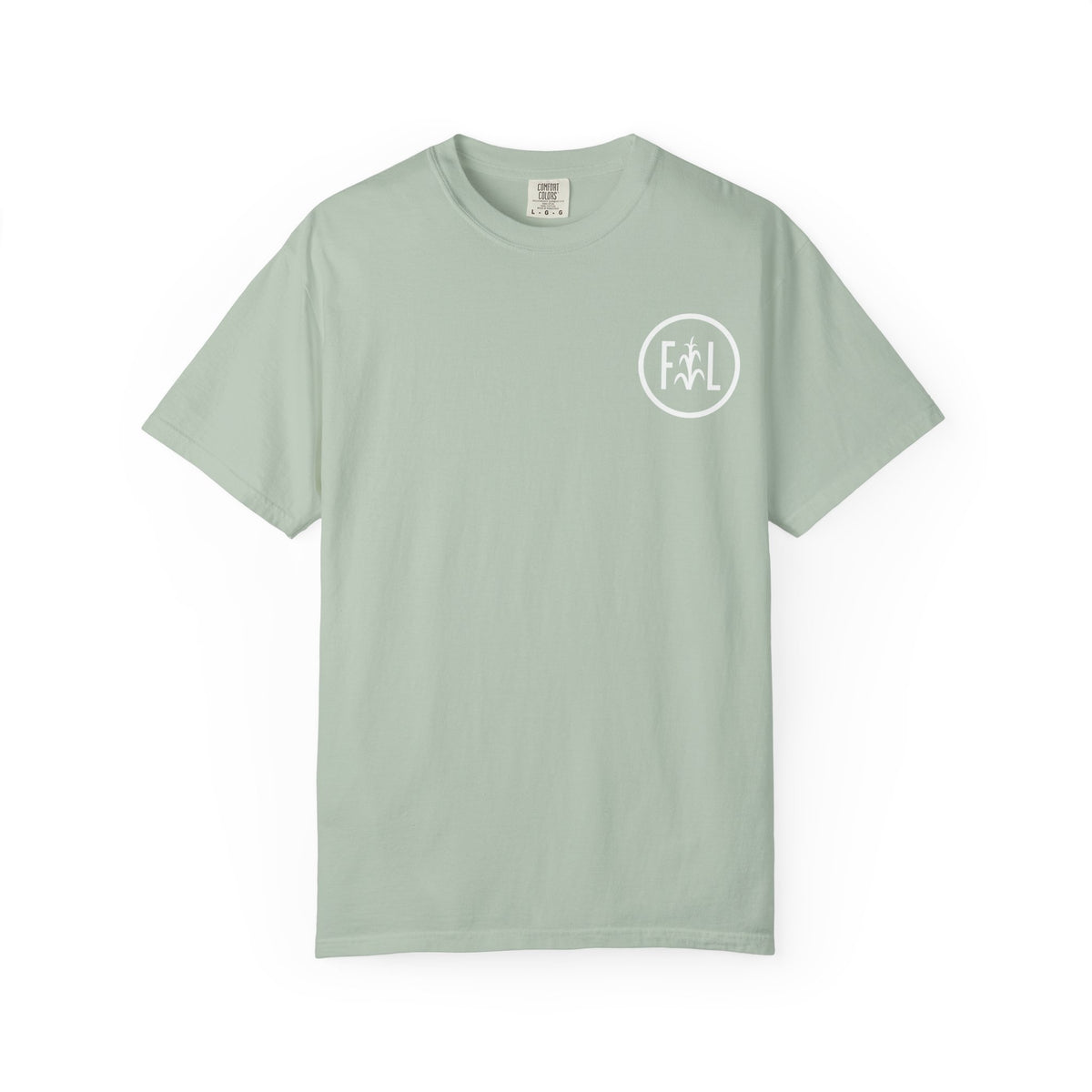 Flatlander Unisex Garment-Dyed T-shirt White Flatlander Logo- Comfort Colors