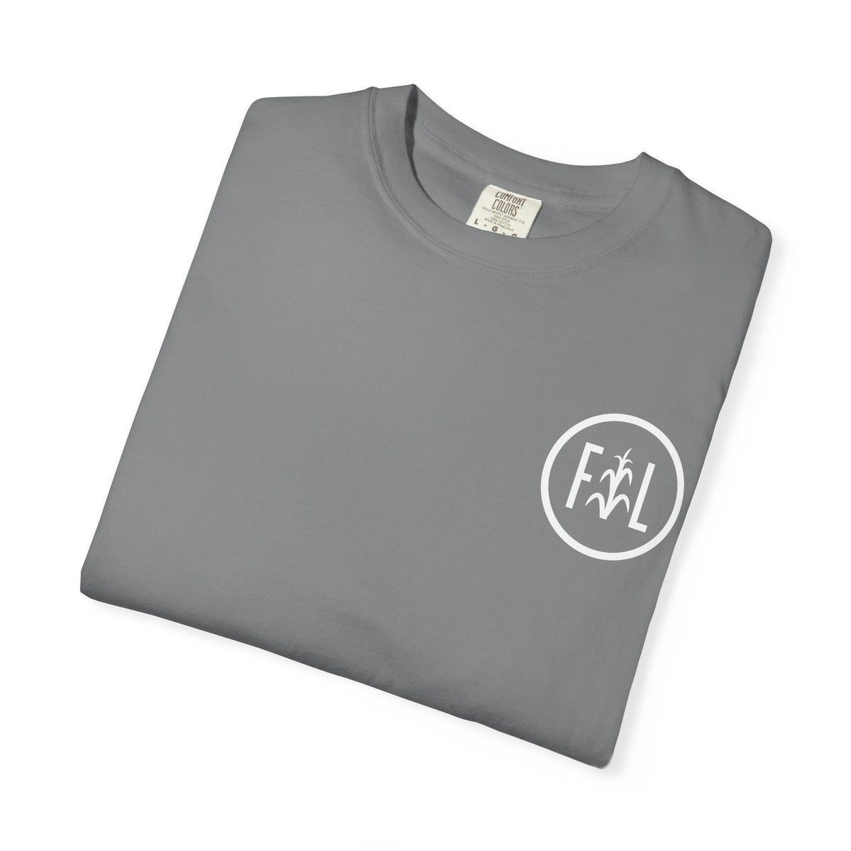 Flatlander Unisex Garment-Dyed T-shirt White Flatlander Logo- Comfort Colors