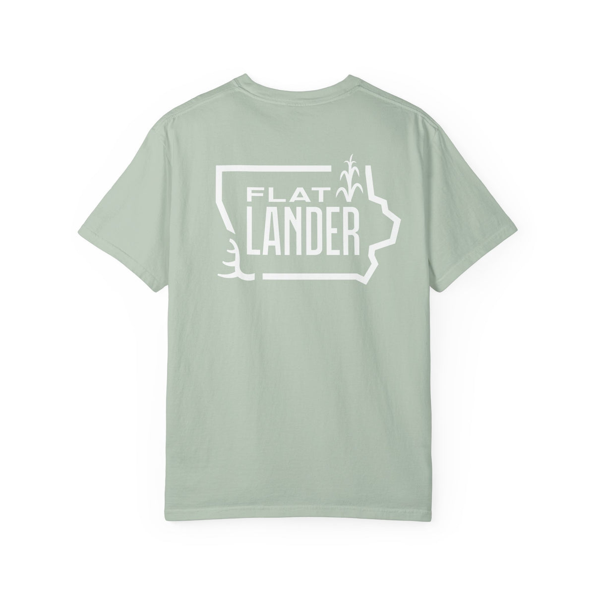 Flatlander Unisex Garment-Dyed T-shirt White Flatlander Logo- Comfort Colors