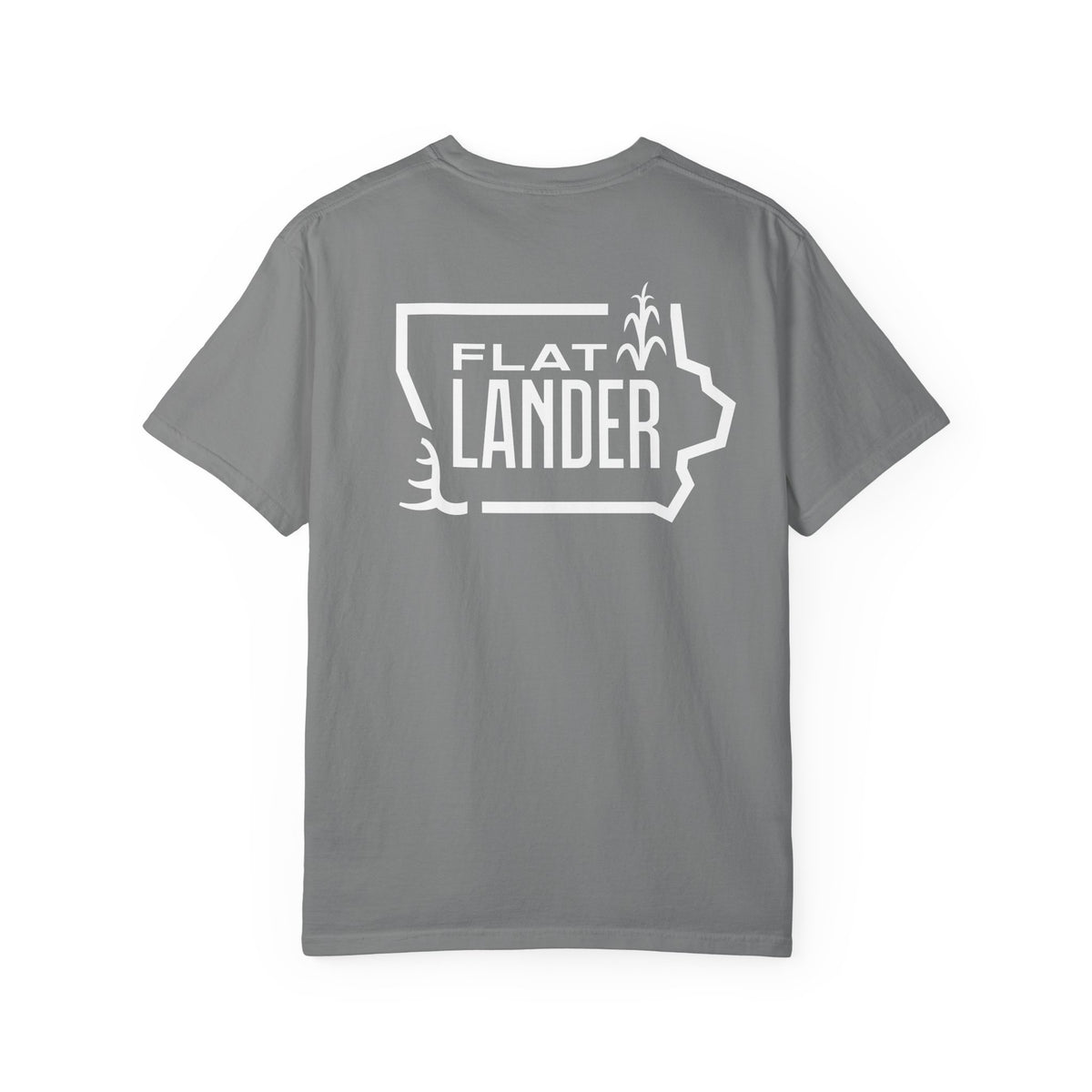 Flatlander Unisex Garment-Dyed T-shirt White Flatlander Logo- Comfort Colors