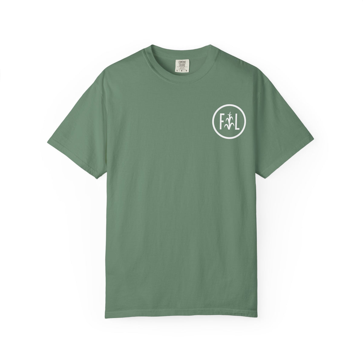 Flatlander Unisex Garment-Dyed T-shirt White Flatlander Logo- Comfort Colors