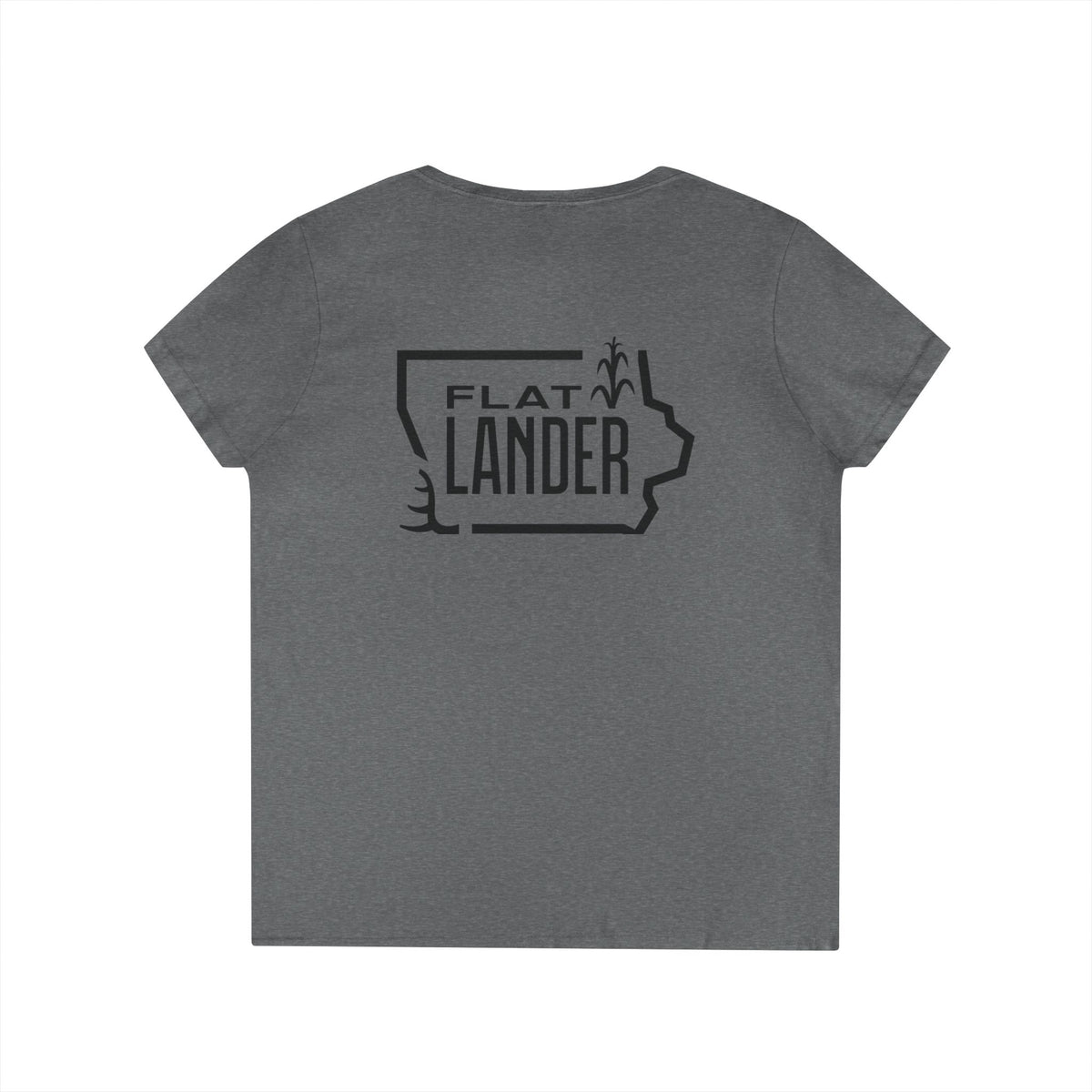 Flat Lander Ladies' V-Neck T-Shirt, Casual Tee.